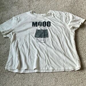 Maurices White Snoopy MOOD Graphic Short Sleeve Tee